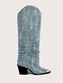 MATRIX Denim Taşlı Kovboy Çizme